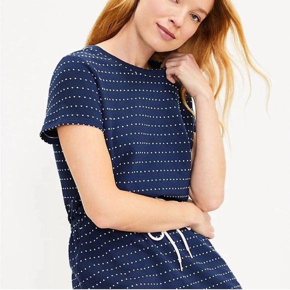Lou & Grey Luvstretch Drawstring Pocket Dress Summer Coastal Nautical Beach - Picture 3 of 11
